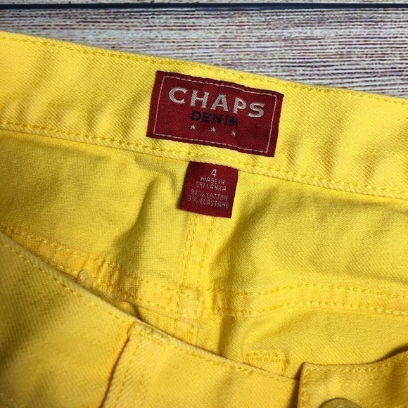 Chaps Yellow Denim Capris Size 4 - Picture 4 of 6
